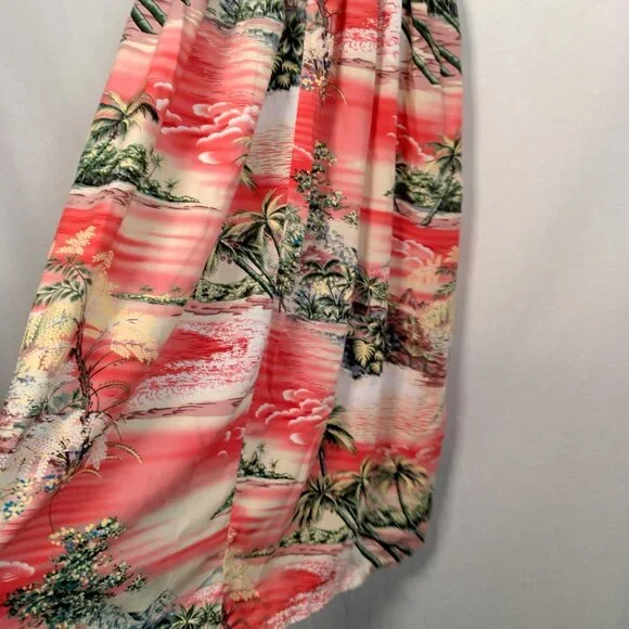 Puanani Hawaiian Dress XS Pink Tropical Aloha Beach Sleeveless Smocked Island - Picture 9 of 15